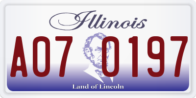 IL license plate A070197