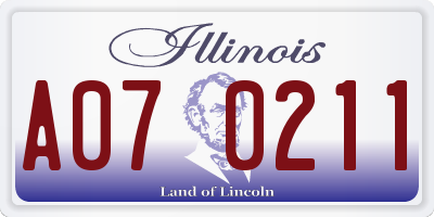 IL license plate A070211
