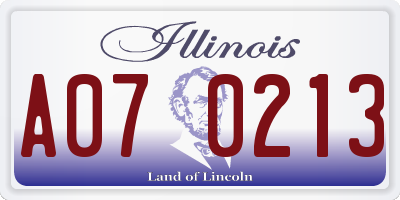 IL license plate A070213