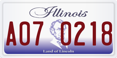 IL license plate A070218