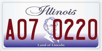IL license plate A070220