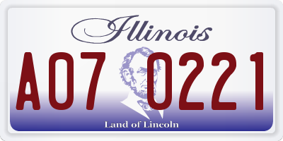 IL license plate A070221