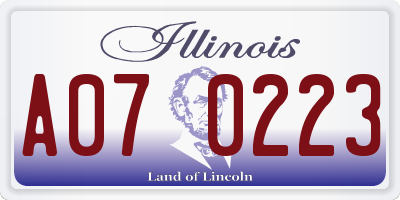 IL license plate A070223