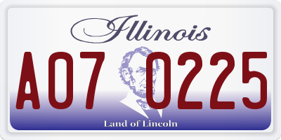IL license plate A070225