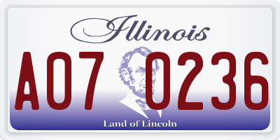IL license plate A070236