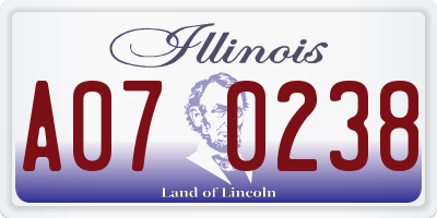 IL license plate A070238