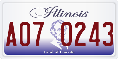 IL license plate A070243