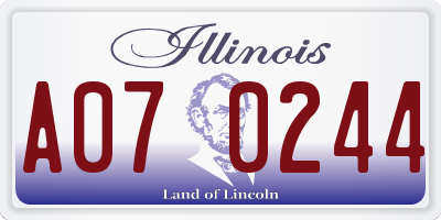 IL license plate A070244