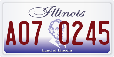 IL license plate A070245