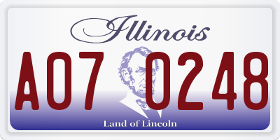 IL license plate A070248