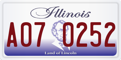 IL license plate A070252