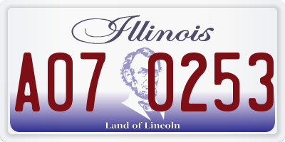 IL license plate A070253