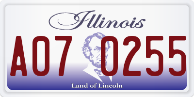 IL license plate A070255