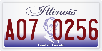 IL license plate A070256
