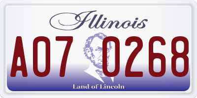 IL license plate A070268