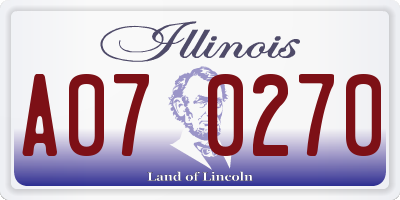 IL license plate A070270