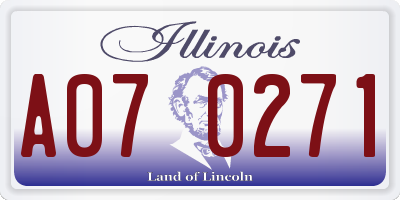 IL license plate A070271
