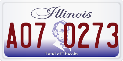 IL license plate A070273