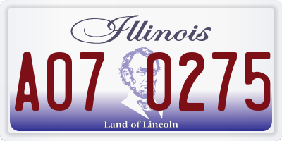 IL license plate A070275