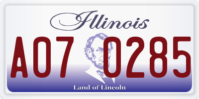 IL license plate A070285
