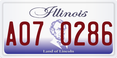 IL license plate A070286