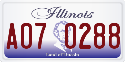 IL license plate A070288