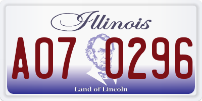 IL license plate A070296
