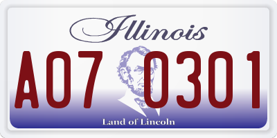 IL license plate A070301