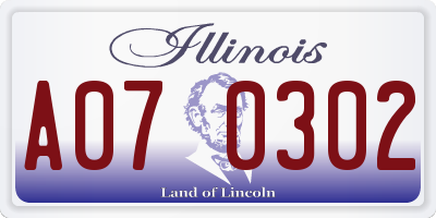 IL license plate A070302