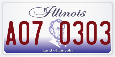 IL license plate A070303