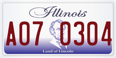 IL license plate A070304