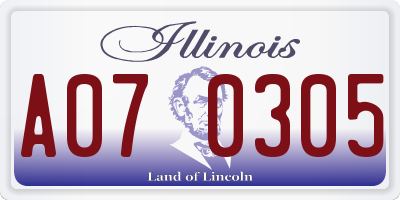 IL license plate A070305