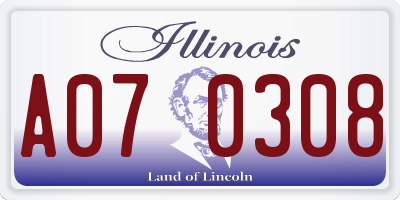 IL license plate A070308