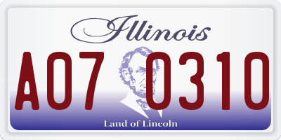 IL license plate A070310