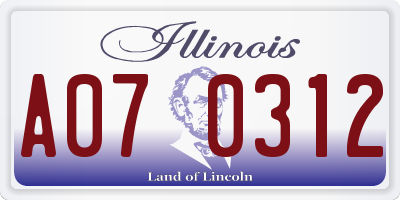 IL license plate A070312