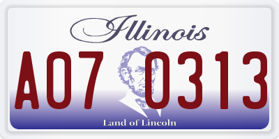 IL license plate A070313