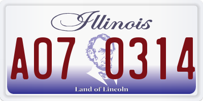 IL license plate A070314