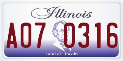 IL license plate A070316