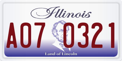 IL license plate A070321