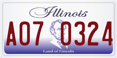 IL license plate A070324