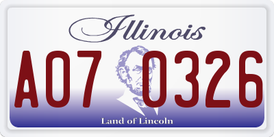 IL license plate A070326