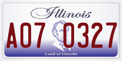 IL license plate A070327