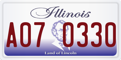 IL license plate A070330