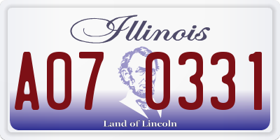 IL license plate A070331