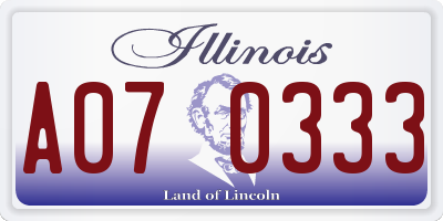 IL license plate A070333