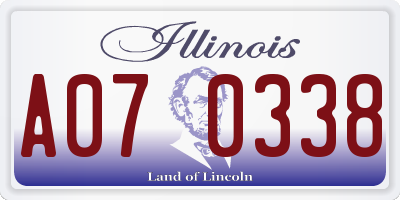 IL license plate A070338