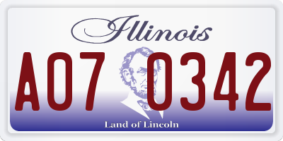 IL license plate A070342