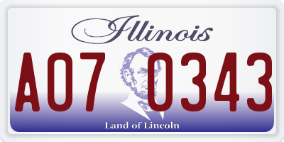 IL license plate A070343