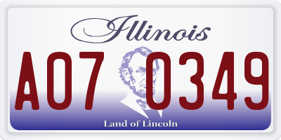 IL license plate A070349