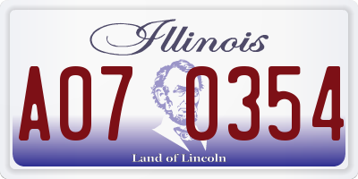 IL license plate A070354